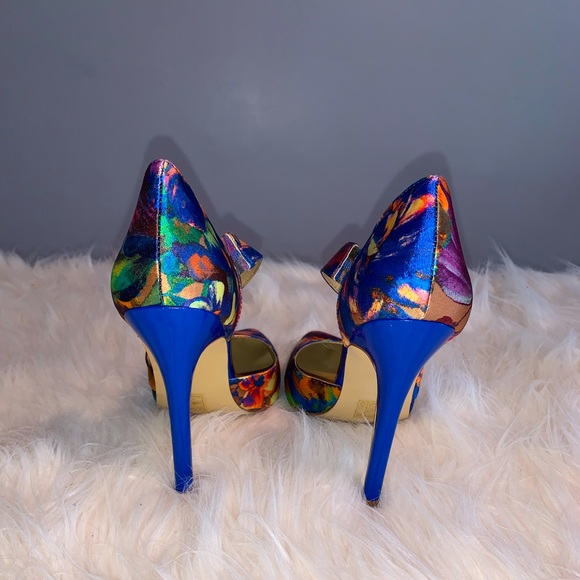 NWT ASOS Ponder Blue Floral Shoes - Picture 5 of 7